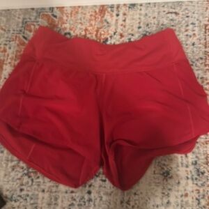 lululemon speed up shorts color- red